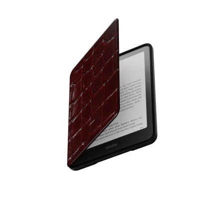 BURGUNDY CROC - Kindle Case Podbase