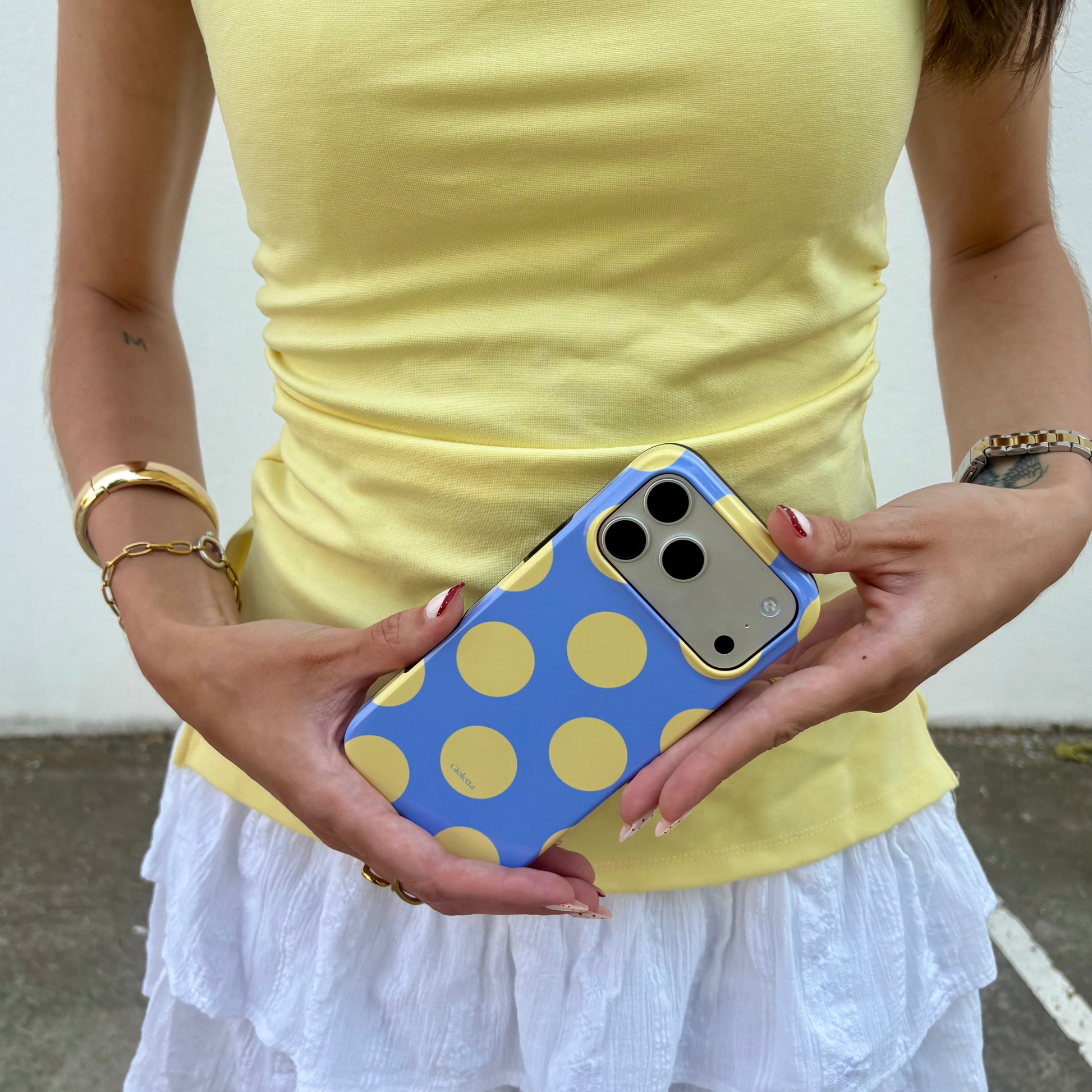 Funda de móvil Tough Case - Dots Butter Yellow Blue Podbase